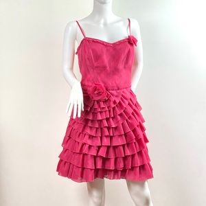 NWT Betsey Johnson Ruffled Party Dress Coral
